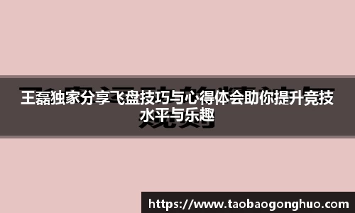 王磊独家分享飞盘技巧与心得体会助你提升竞技水平与乐趣