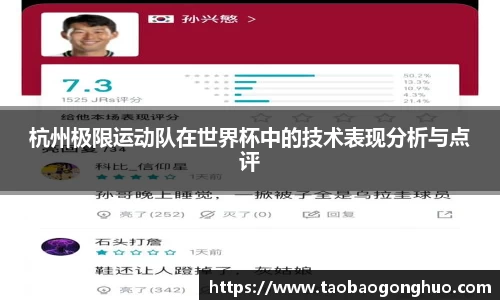 杭州极限运动队在世界杯中的技术表现分析与点评